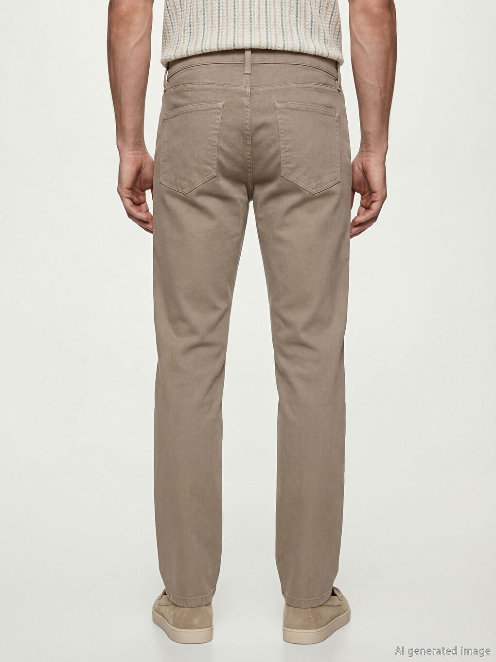 Kahverengi Standart Kalıp Erkek Chino Pantolon-2