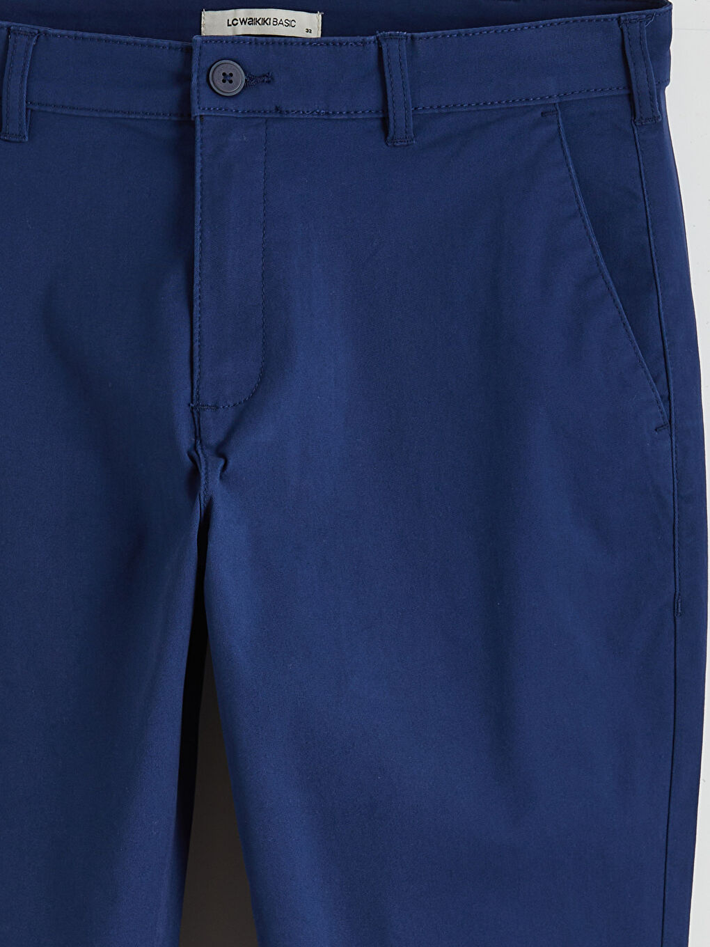 Lacivert Dar Kalıp Erkek Chino Pantolon-5