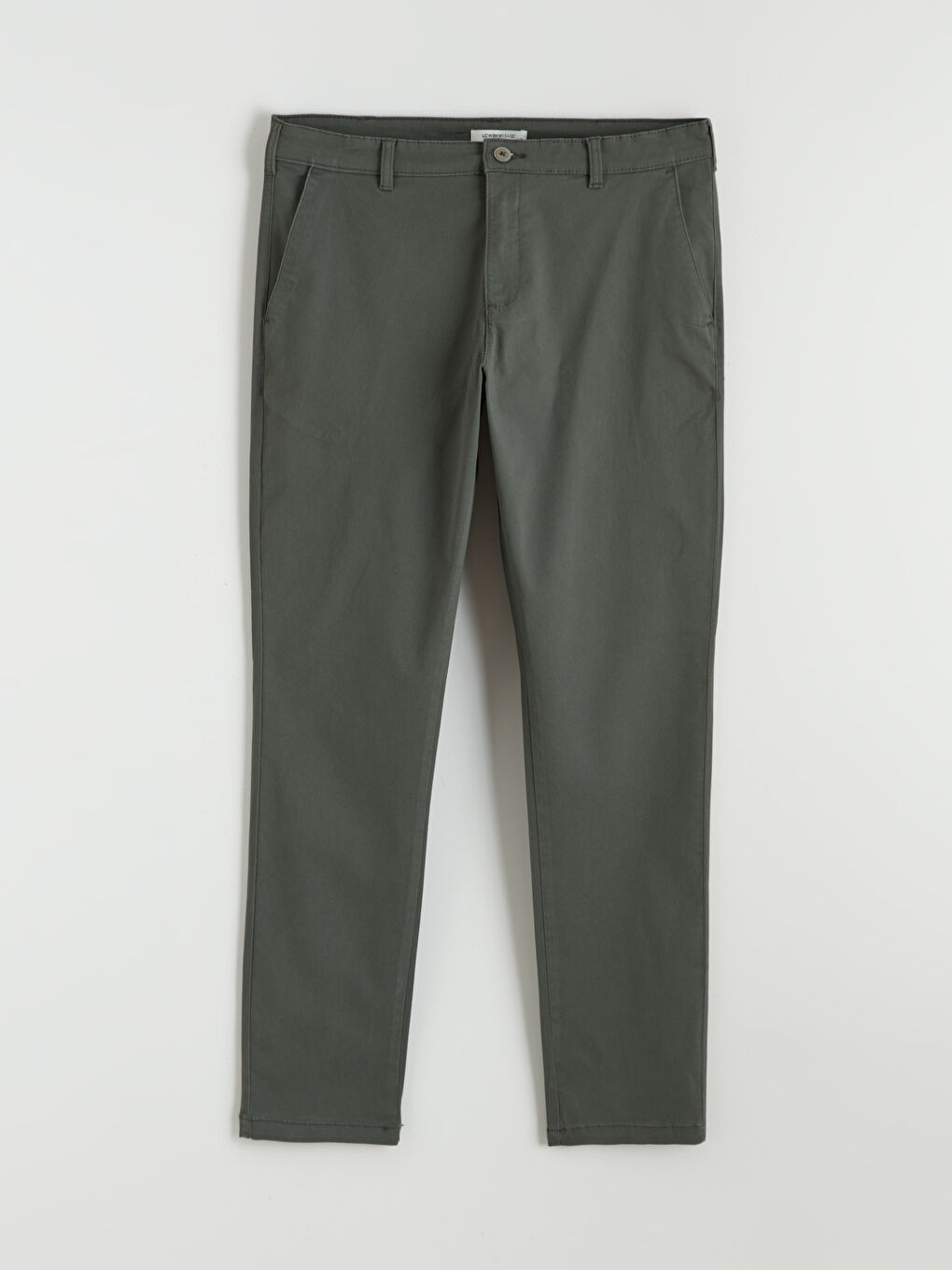 Haki Dar Kalıp Erkek Chino Pantolon-4