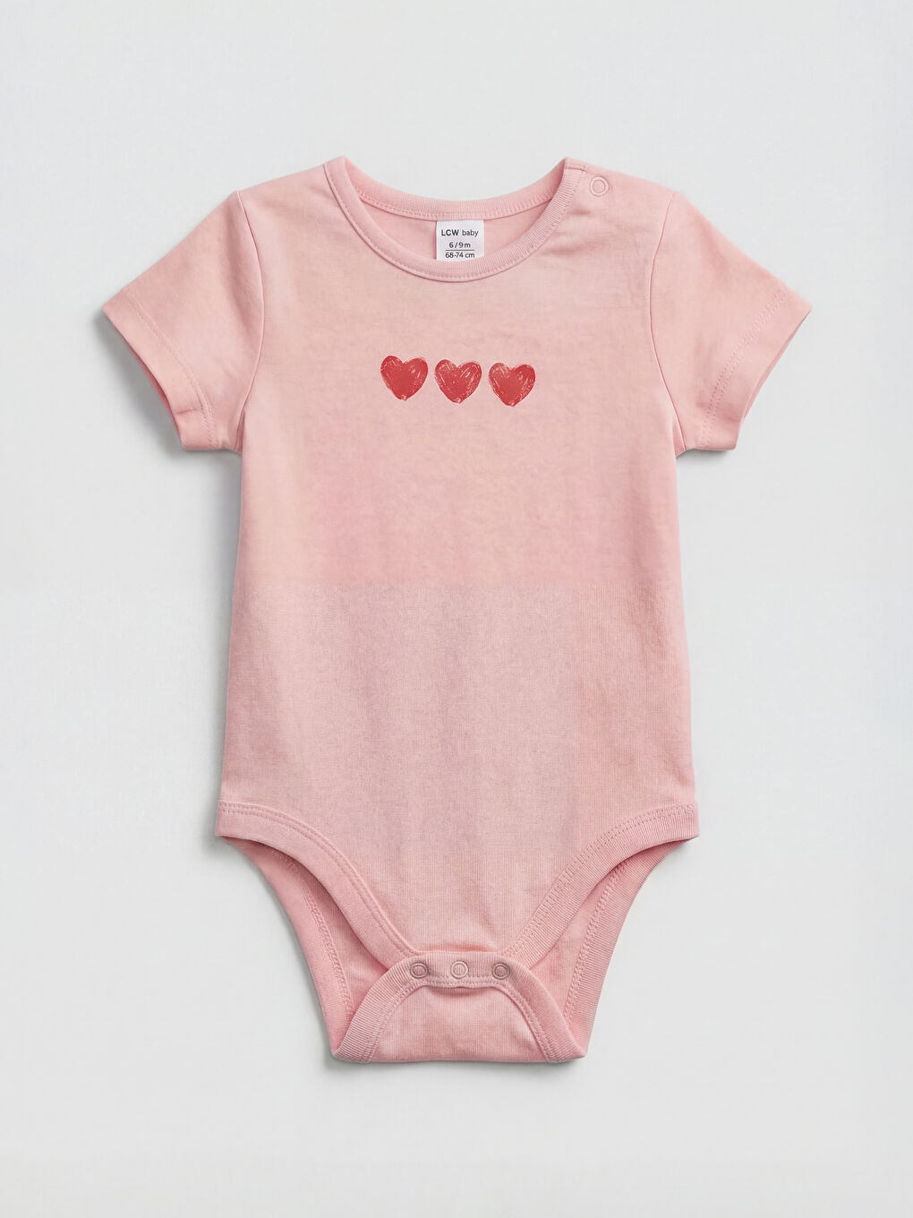 Body cu capse pentru fetițe, cu imprimeu cu inimi, set de 2 bucăți-12