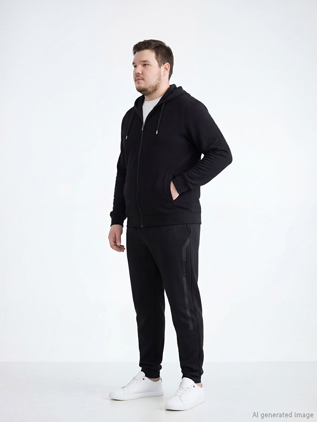 Siyah Standart Kalıp Erkek Jogger Eşofman Altı	