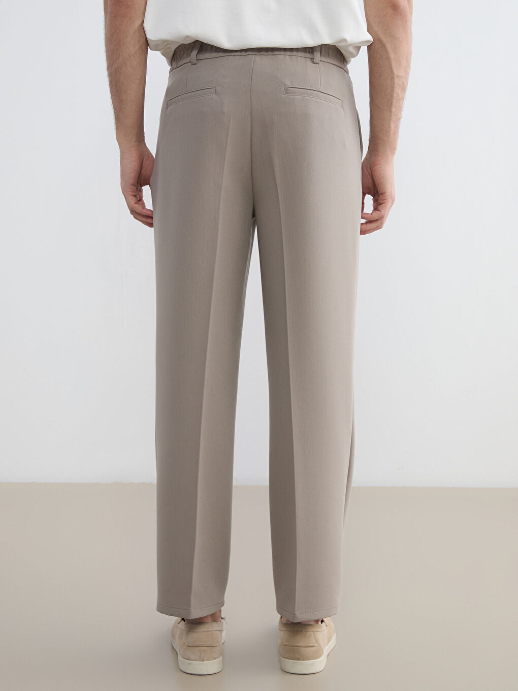 Bej Rahat Kalıp Erkek Pantolon-3