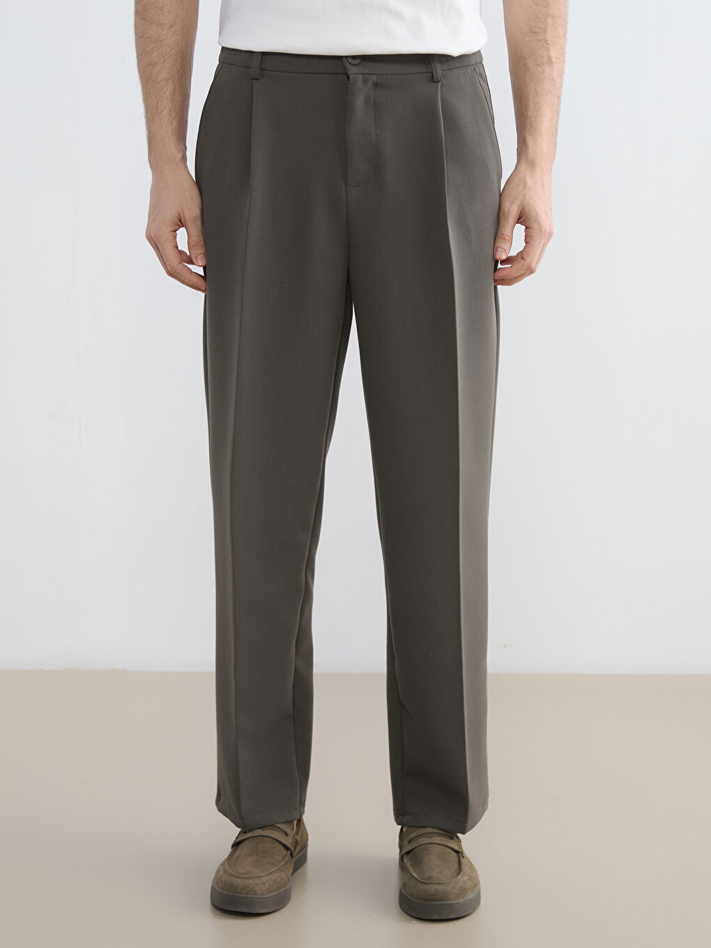 Haki Rahat Kalıp Erkek Pantolon-1