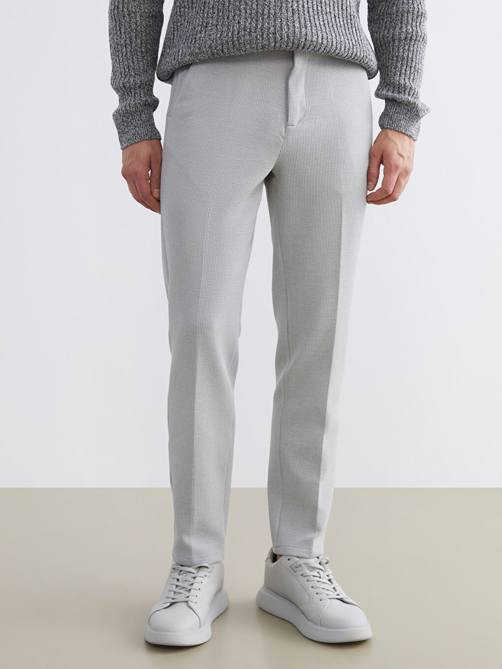 Gri Slim Fit Erkek Pantolon-1