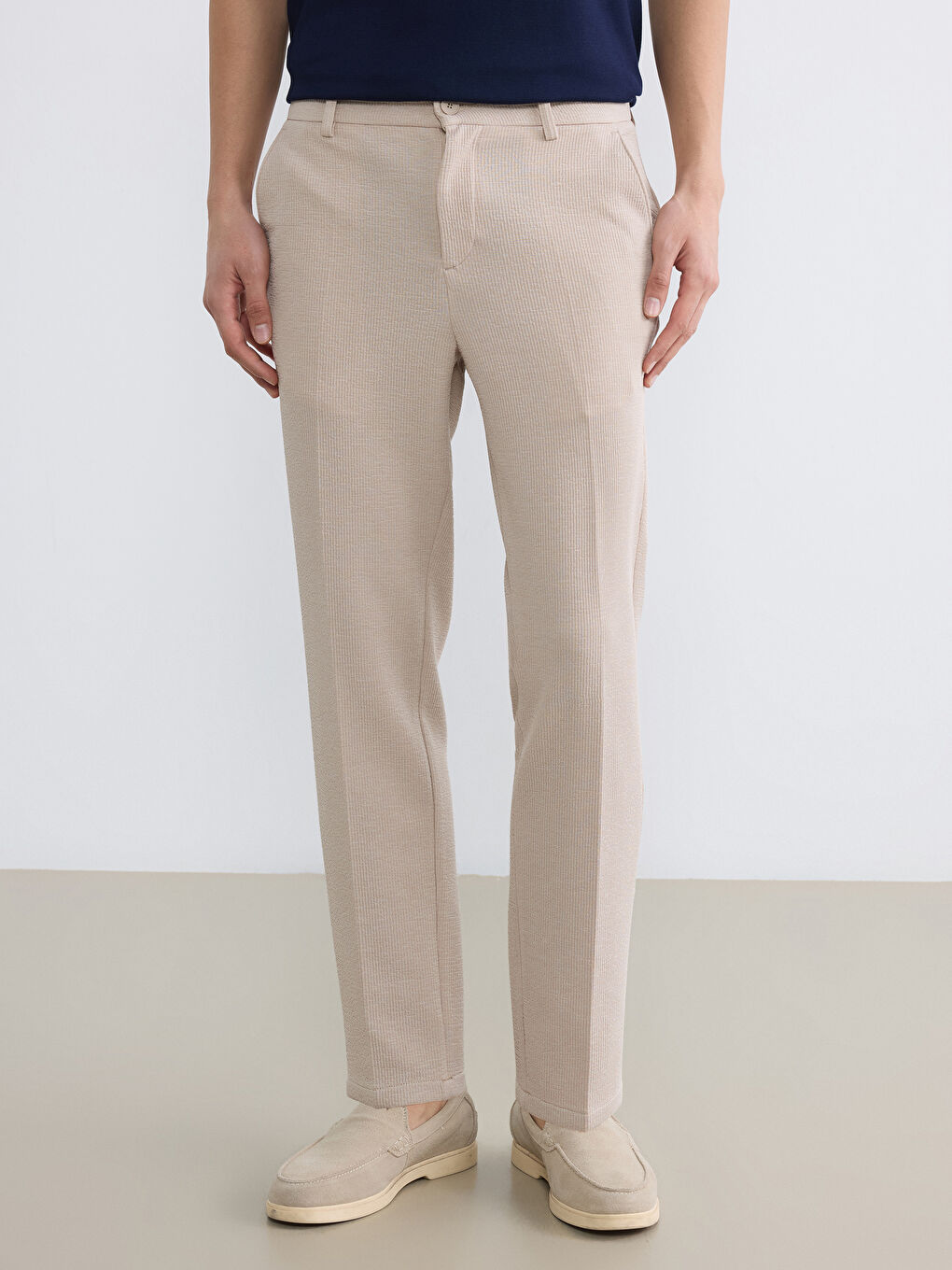 Bej Slim Fit Erkek Pantolon-1