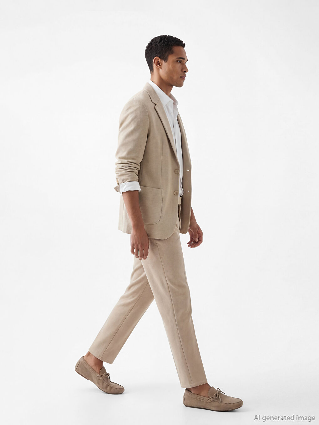 Bej Slim Fit Erkek Pantolon