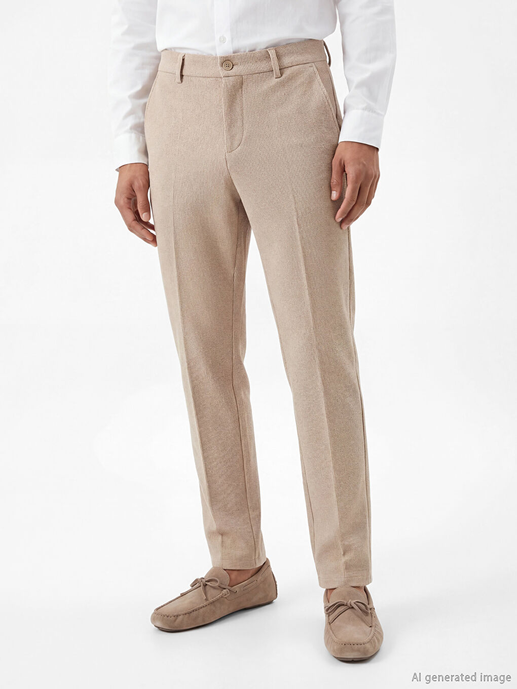 Bej Slim Fit Erkek Pantolon-2