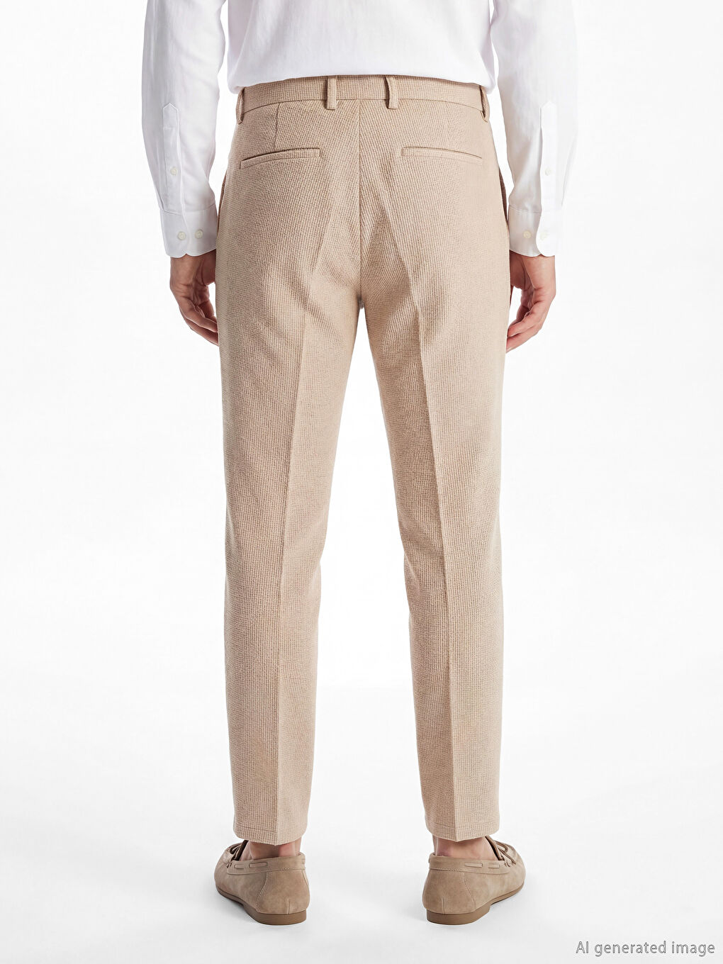 Bej Slim Fit Erkek Pantolon-4