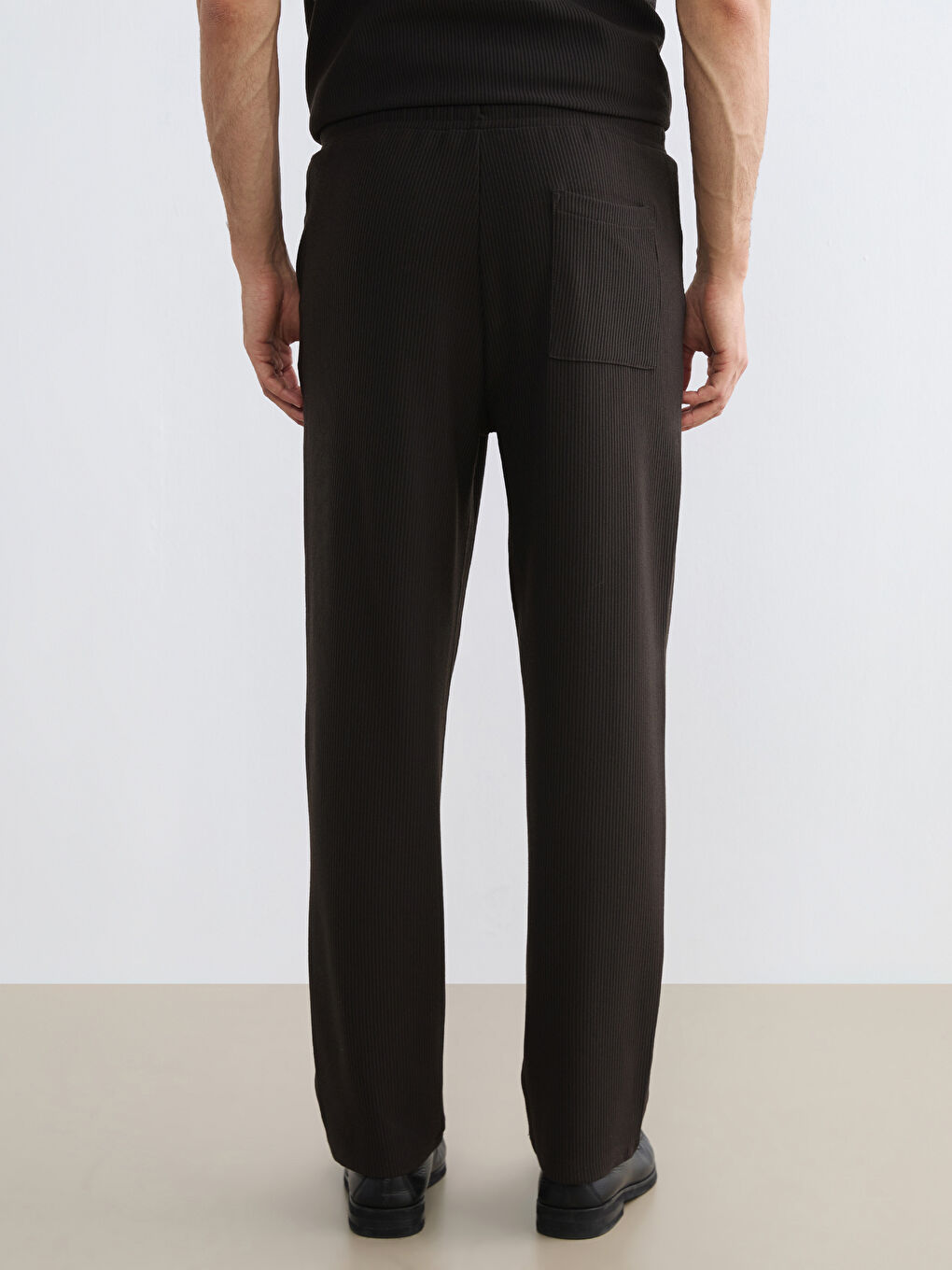 Kahverengi Standart Kalıp Fitilli Erkek Pantolon-3