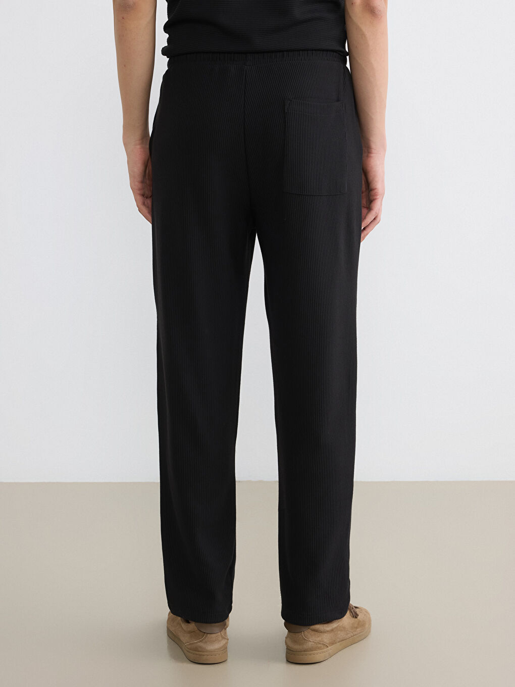 Men's Regular Fit Ribbed Trousers-3