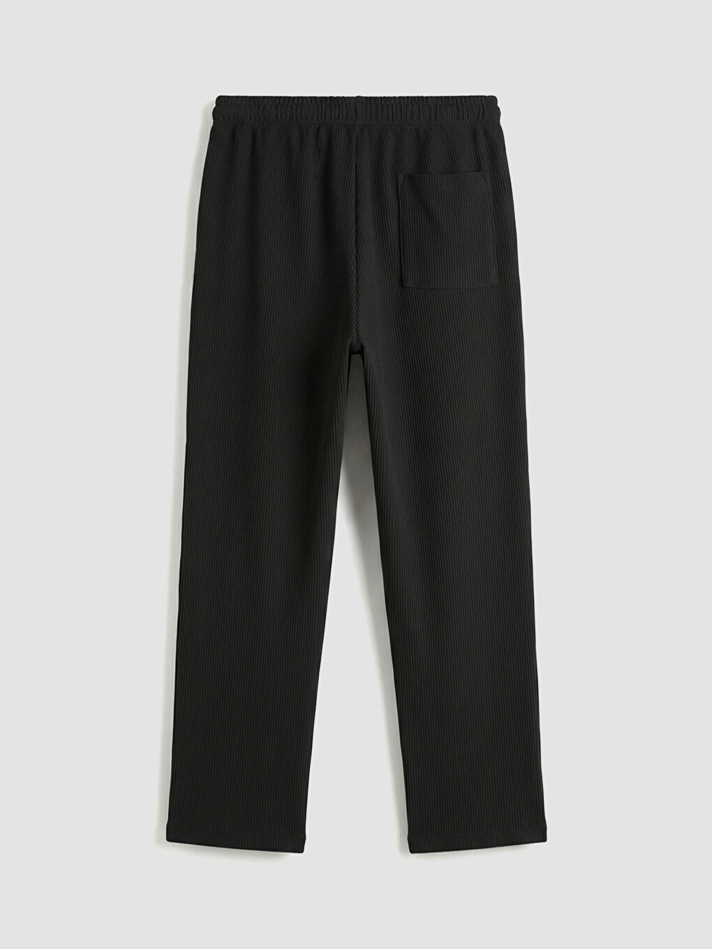 Siyah Standart Kalıp Fitilli Erkek Pantolon-1