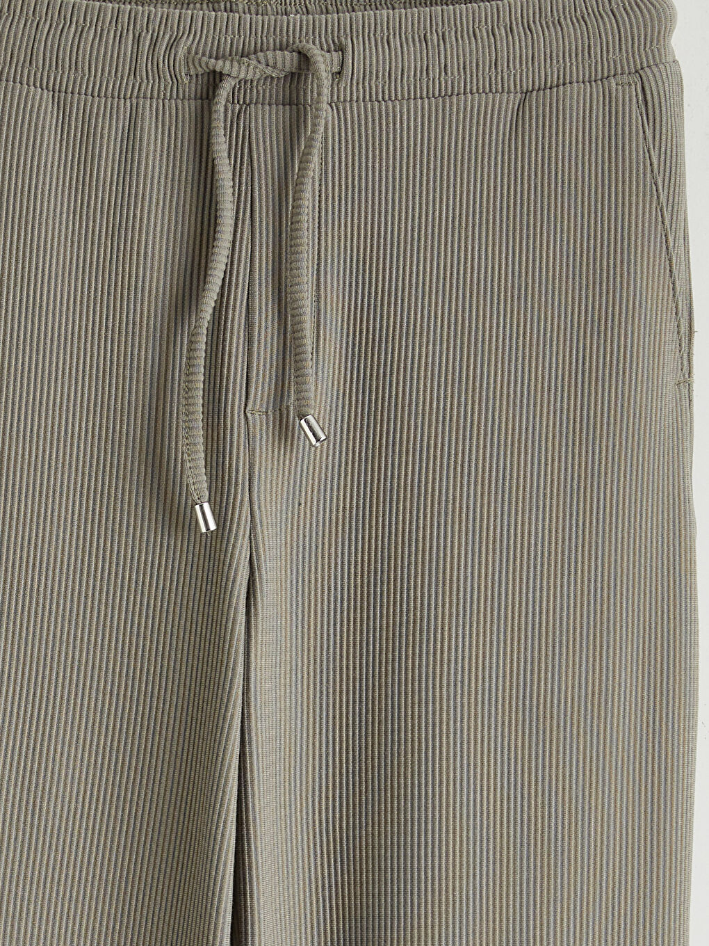 Yeşil Standart Kalıp Fitilli Erkek Pantolon-5