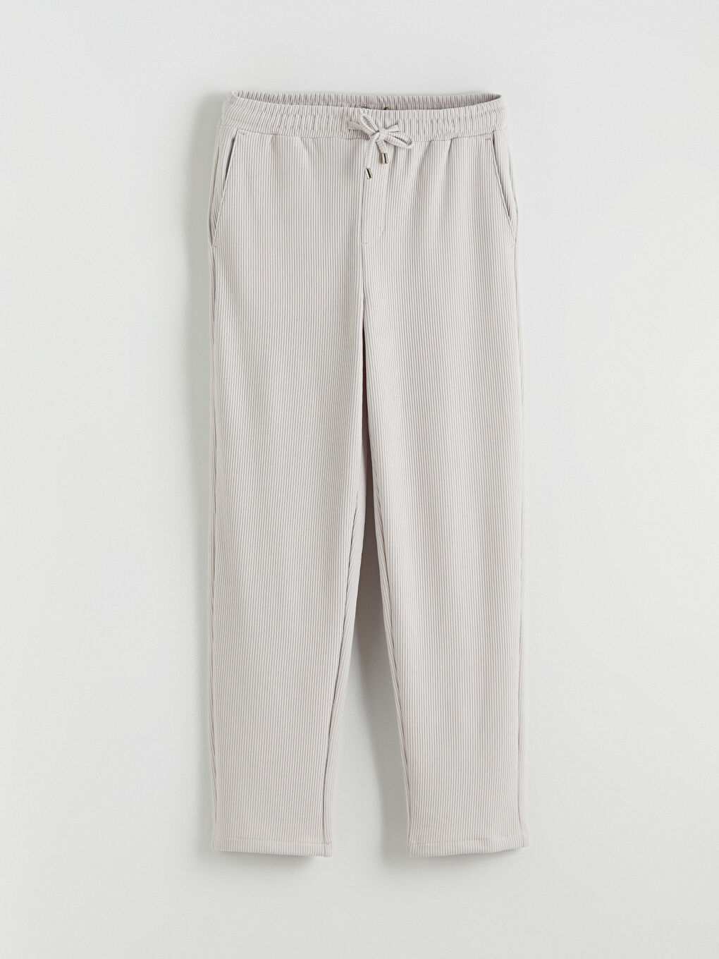 Bej Standart Kalıp Fitilli Erkek Pantolon-4