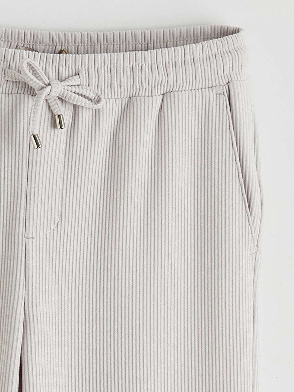 Bej Standart Kalıp Fitilli Erkek Pantolon-5