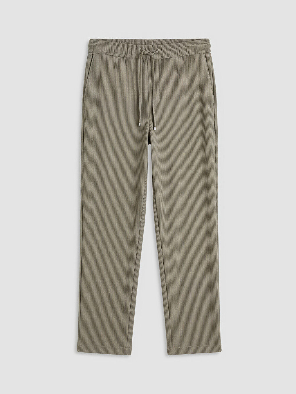 Yeşil Standart Kalıp Fitilli Erkek Pantolon-4