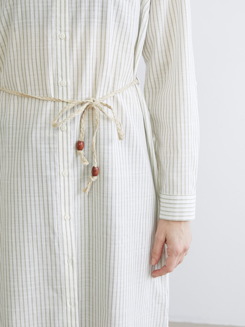 Striped belted tunic shirt.-2