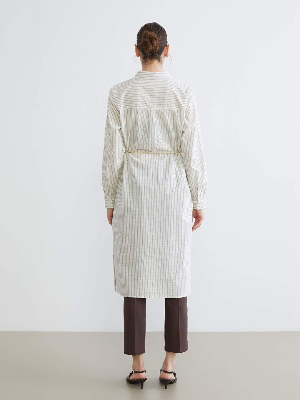 Striped belted tunic shirt.-3