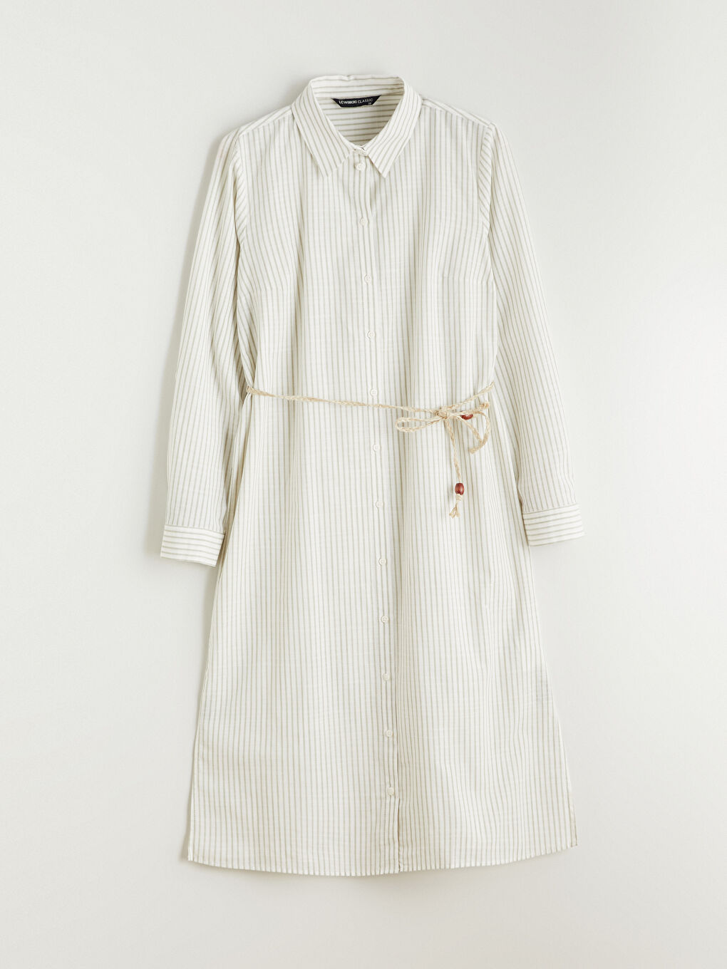 Striped belted tunic shirt.-4