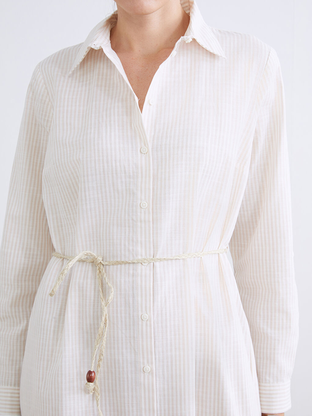 Striped belted tunic shirt.-2