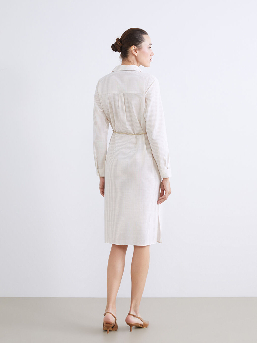 Striped belted tunic shirt.-3