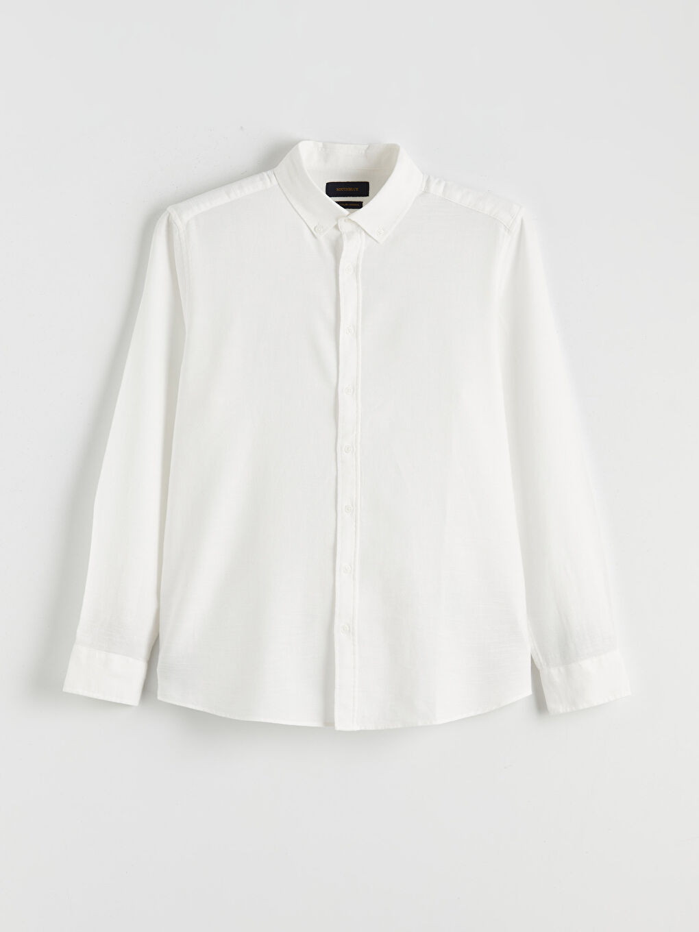 Ekru Regular Fit Armürlü Erkek Gömlek-4