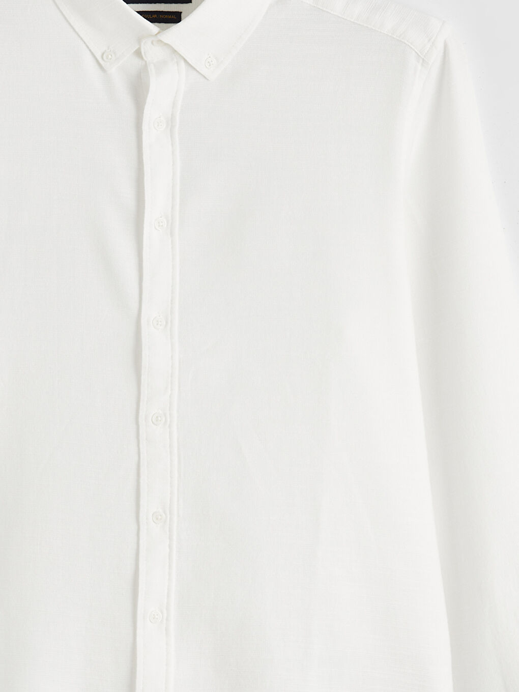 Ekru Regular Fit Armürlü Erkek Gömlek-5