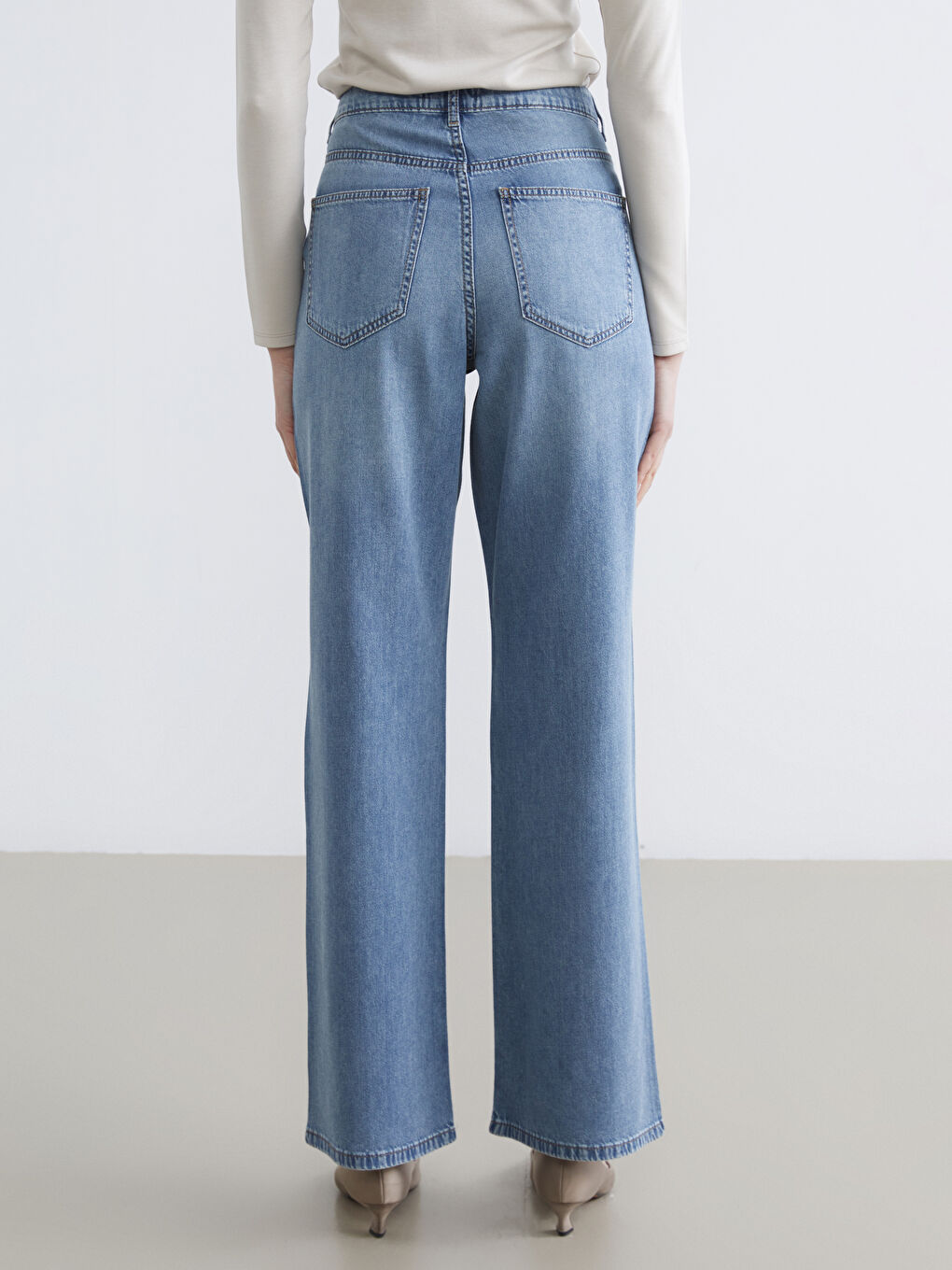 Straight Fit Kadın Jean Pantolon-3