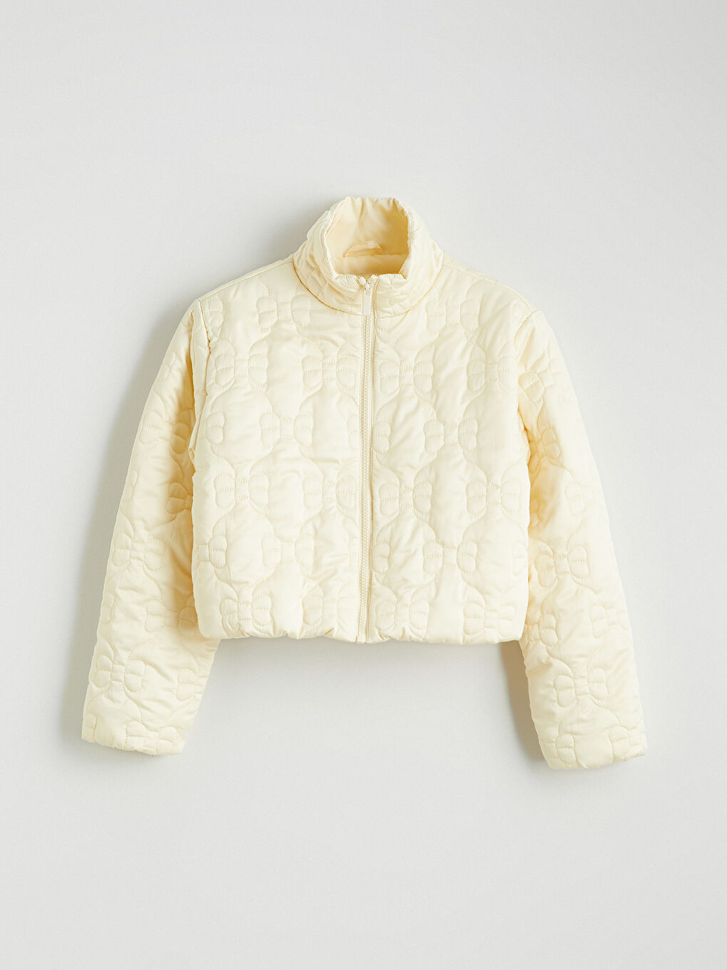 Sarı Dik Yaka Kız Çocuk Mont