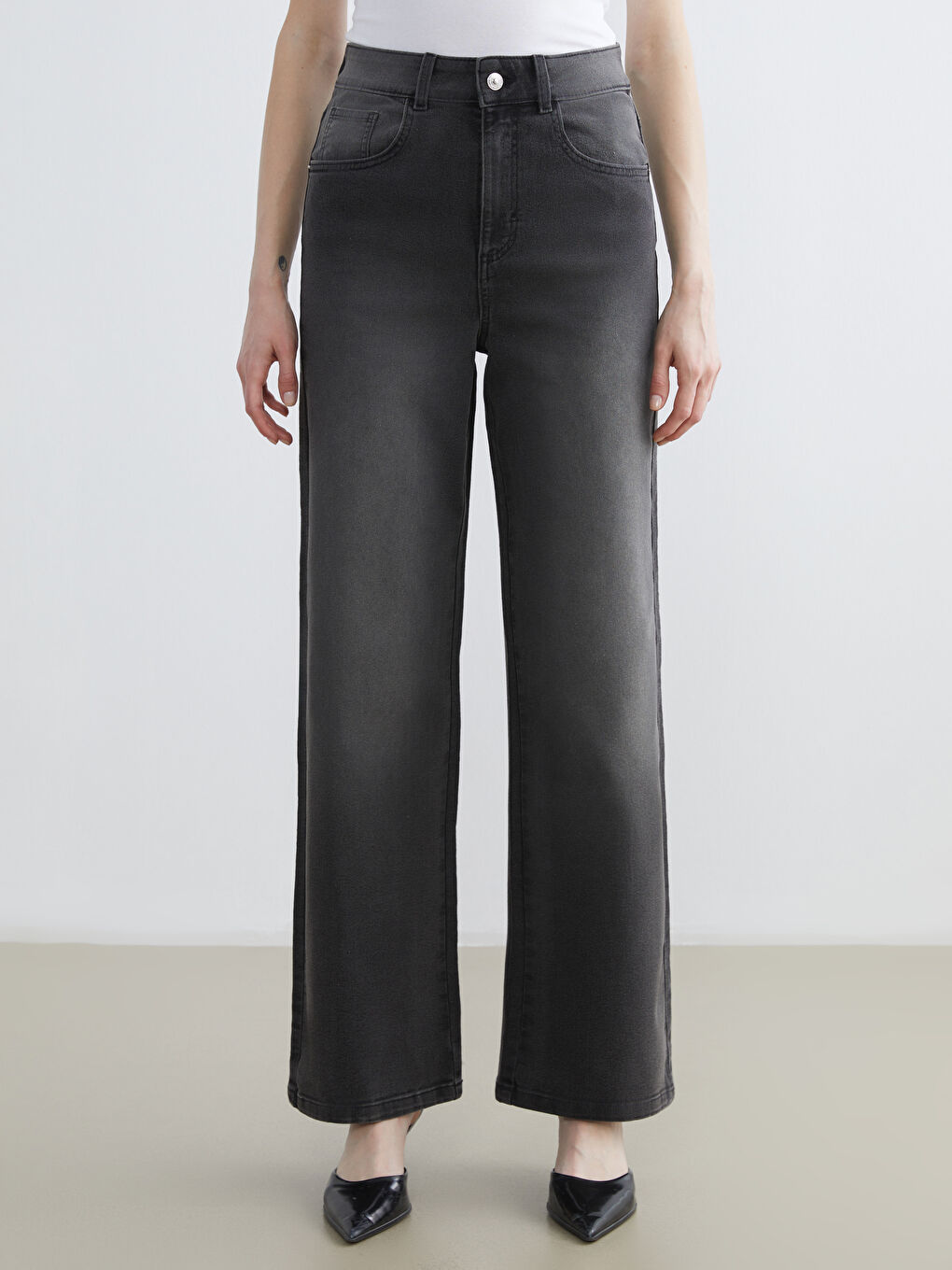 Wideleg Women's Jean Pants-1