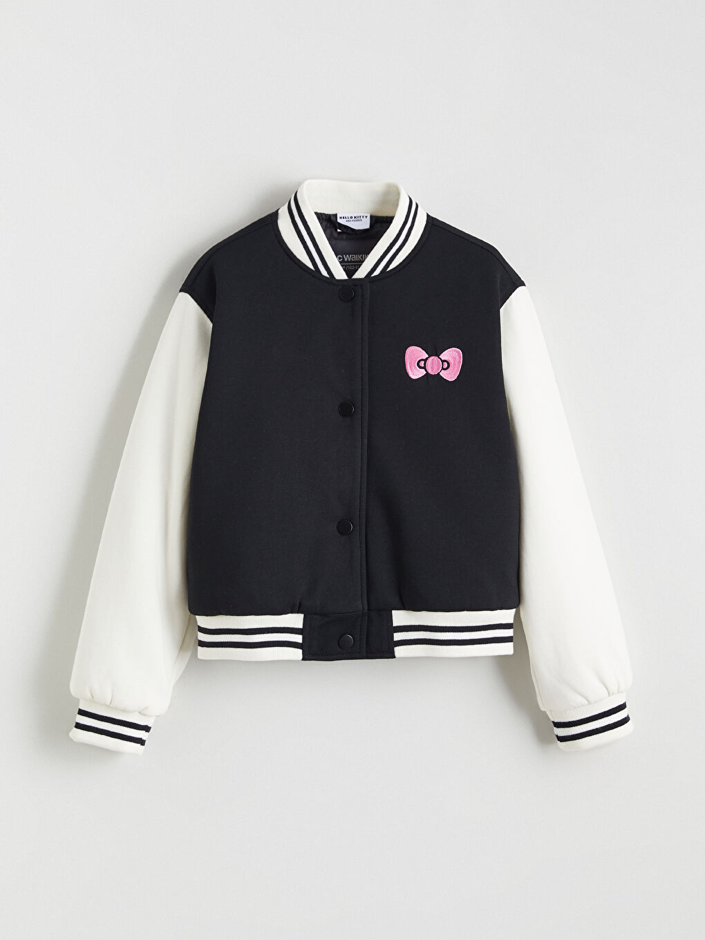 Siyah Hello Kitty Baskılı Kız Çocuk Kolej Ceket-1