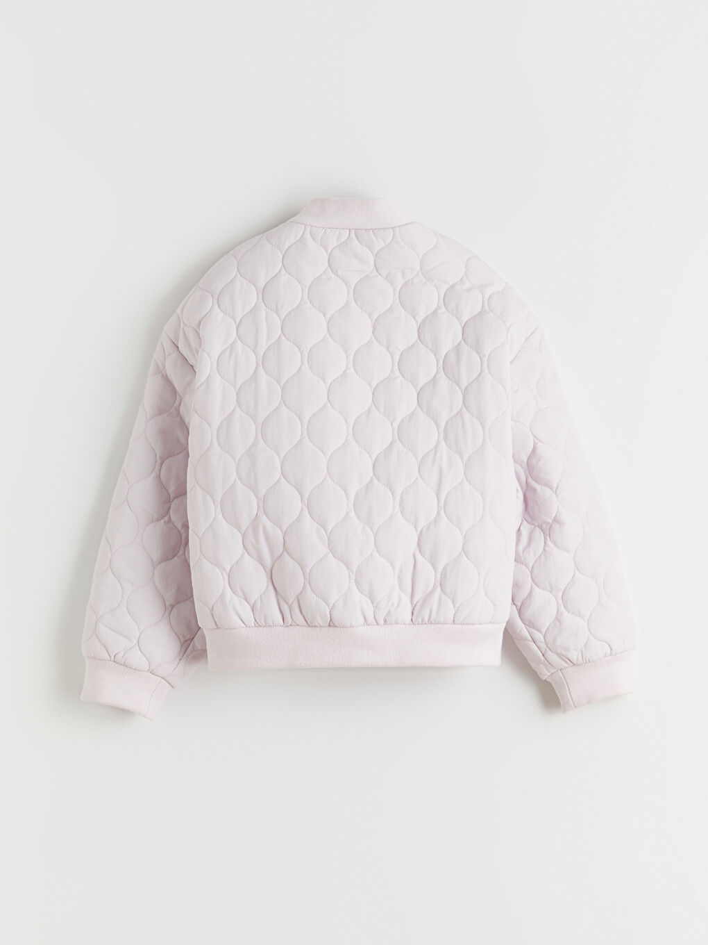 Lila Dik Yaka Kapitone Desenli Kız Çocuk Mont-3