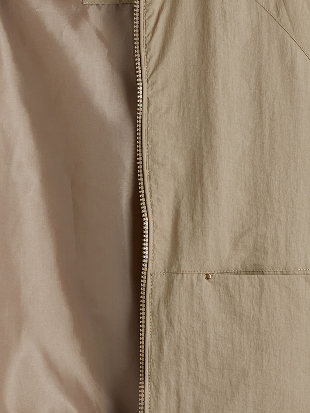 Bej Kapüşonlu Kız Çocuk Mont-2