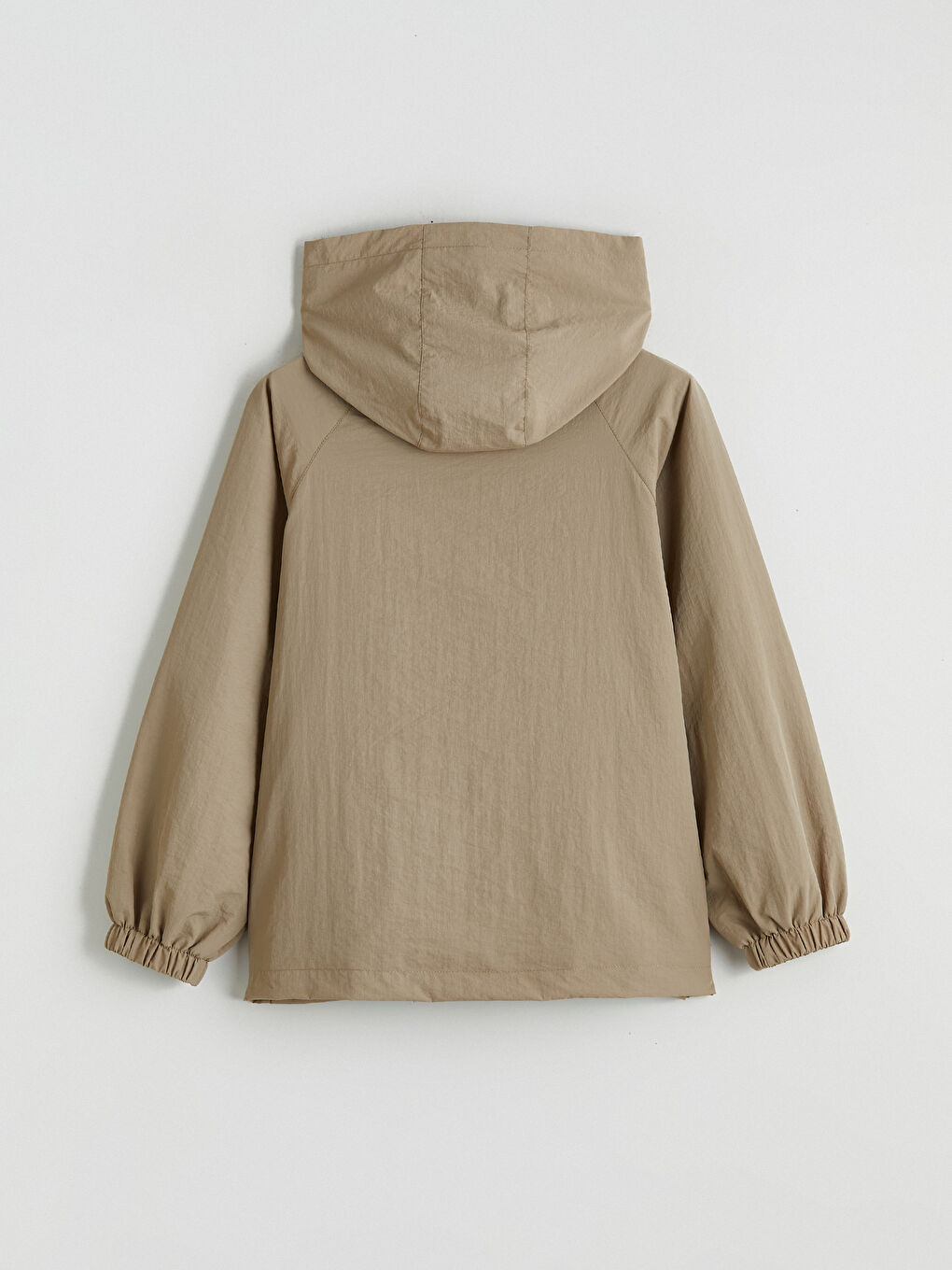 Bej Kapüşonlu Kız Çocuk Mont-3