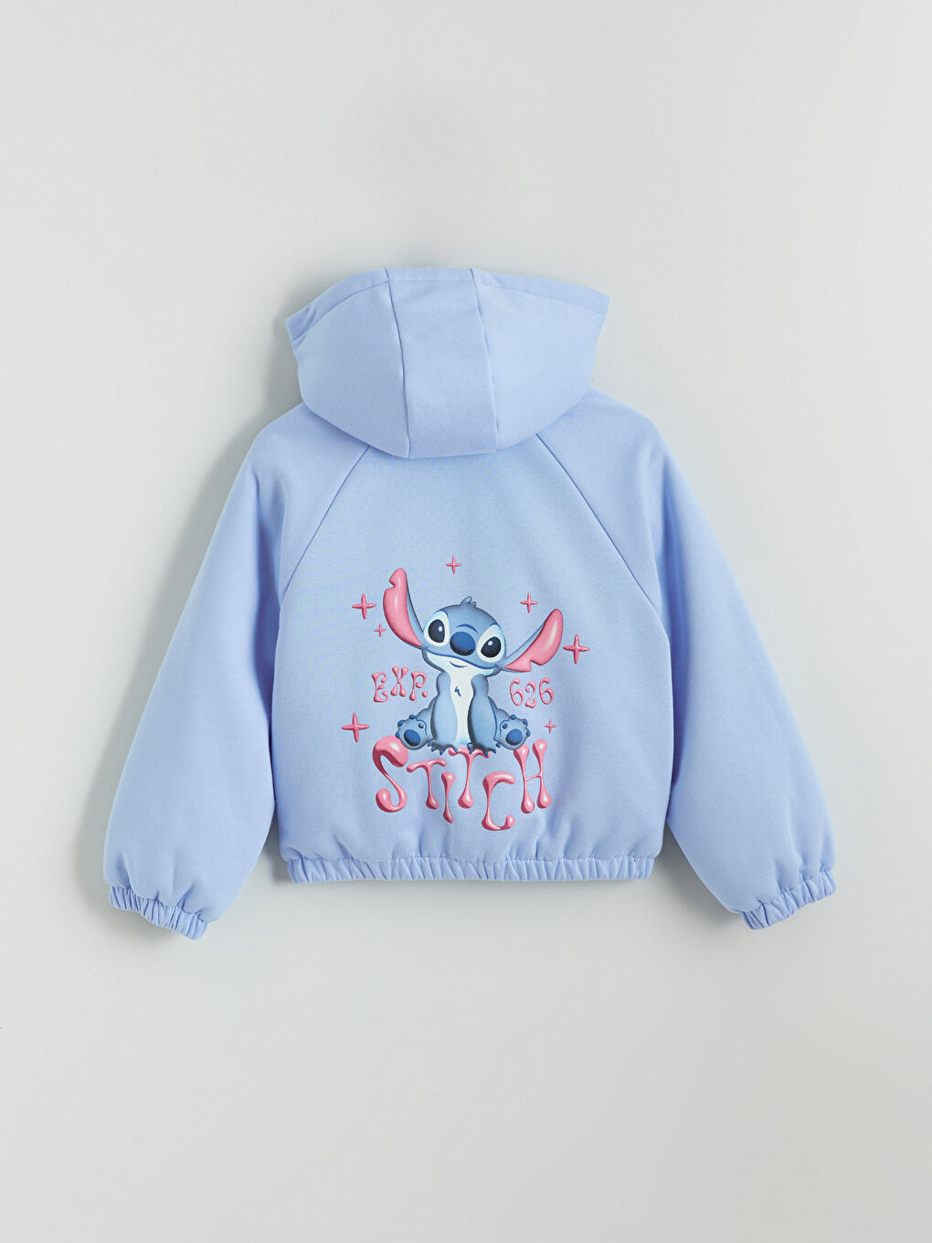 Mavi Stitch Baskılı Kız Çocuk Şişme Mont-4
