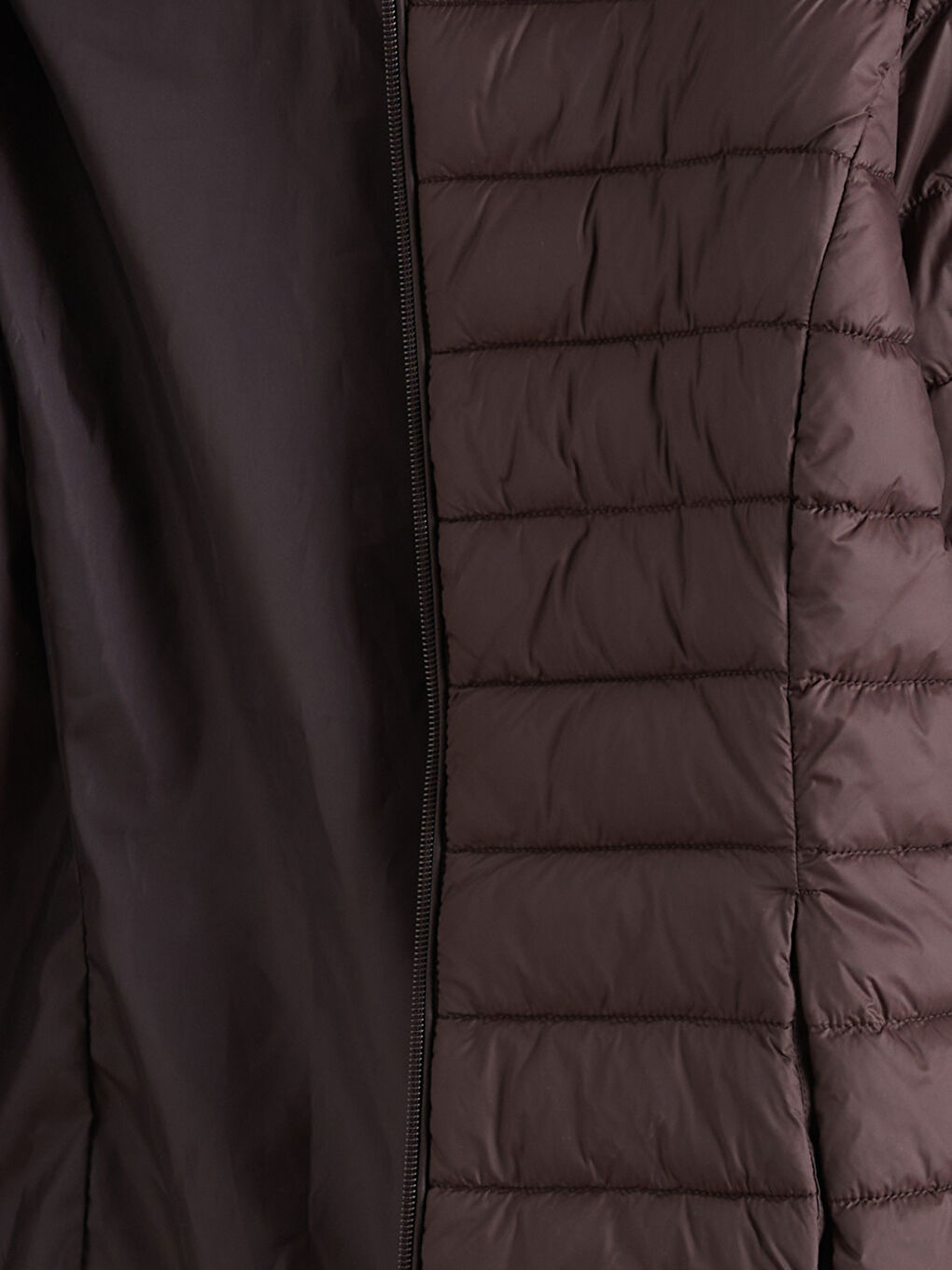 Antrasit Kapüşonlu Kadın Şişme Mont-6