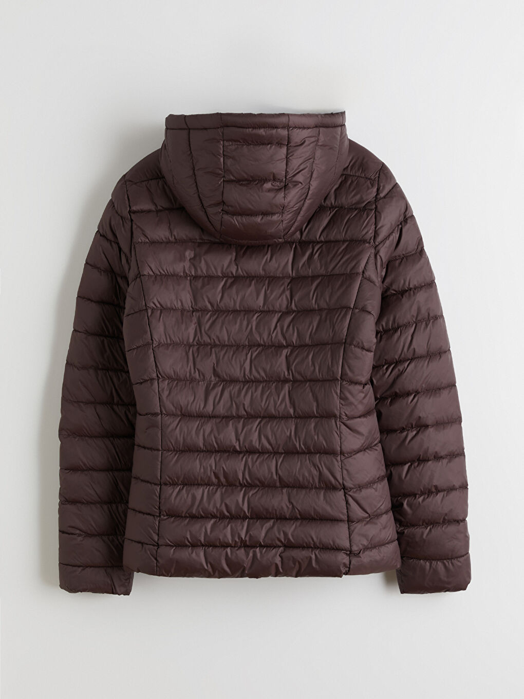 Antrasit Kapüşonlu Kadın Şişme Mont-7