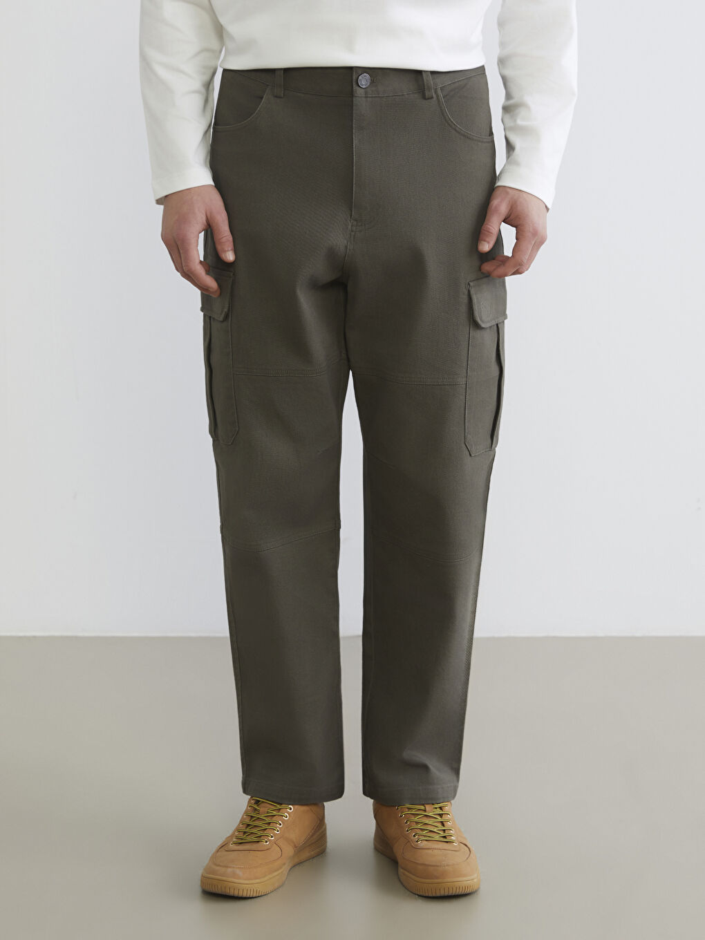 Pantaloni cargo KAKI Bărbat-1