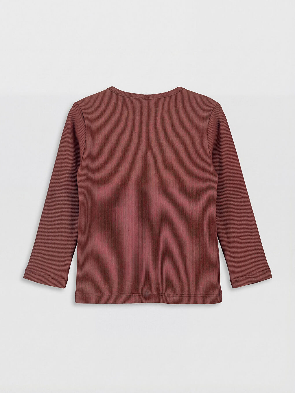 Kahverengi Bebe Yaka Kız Çocuk Tişört-1