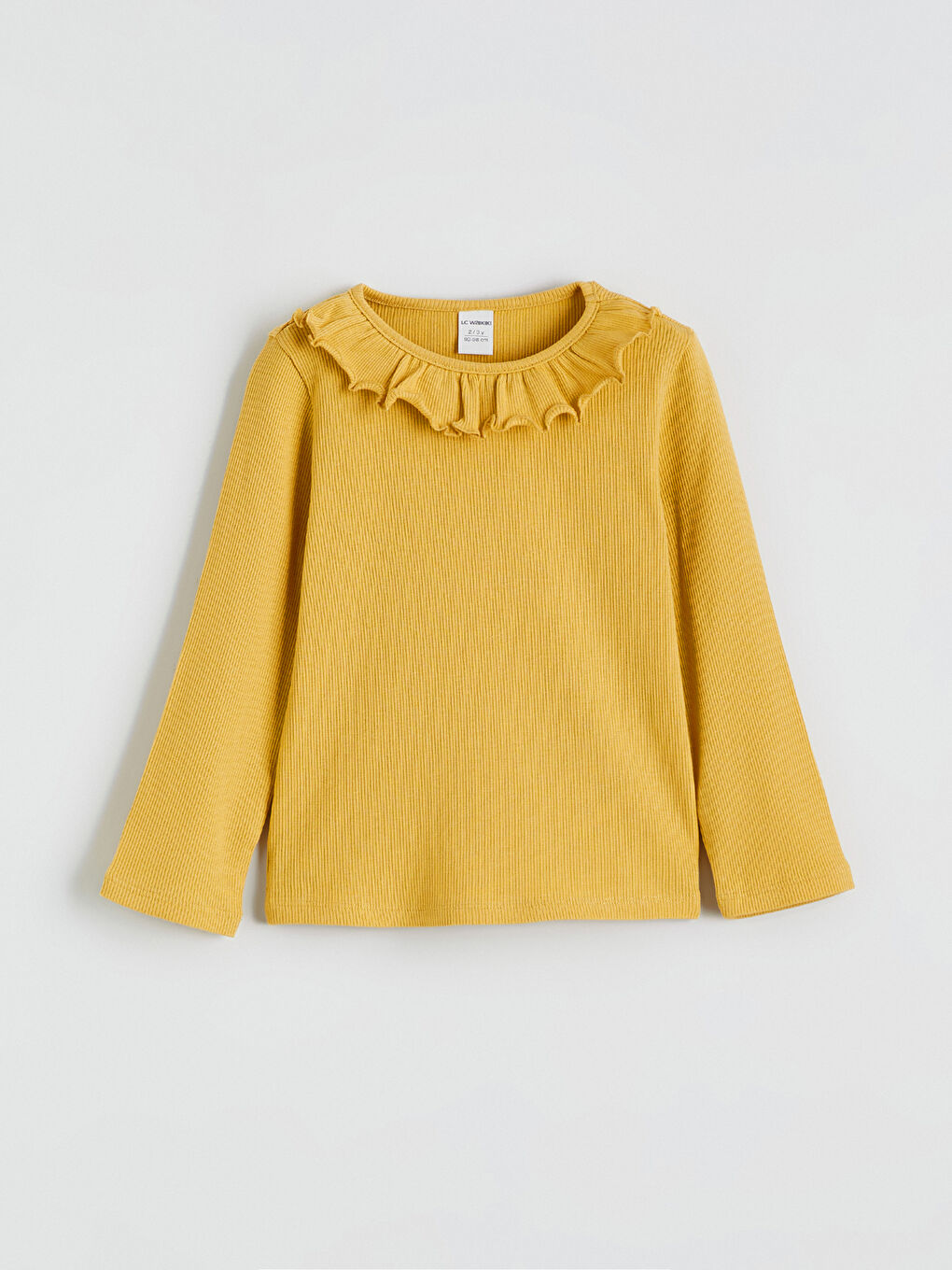 Рипсена тениска с кръгло деколте за момичета 2 опаковки-1