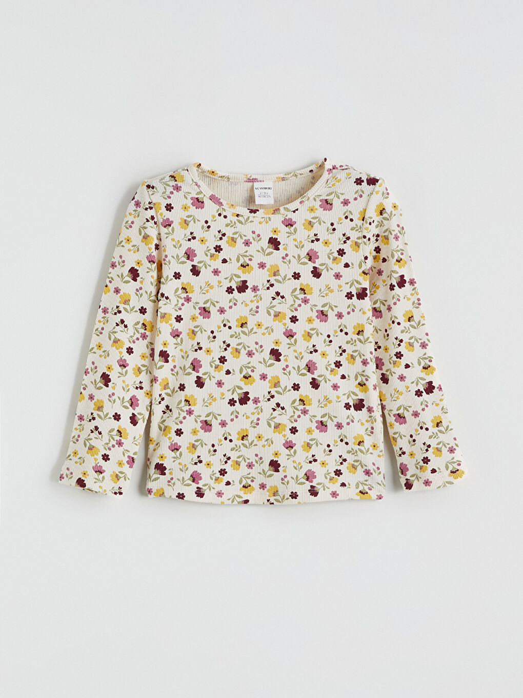 Рипсена тениска с кръгло деколте за момичета 2 опаковки-4