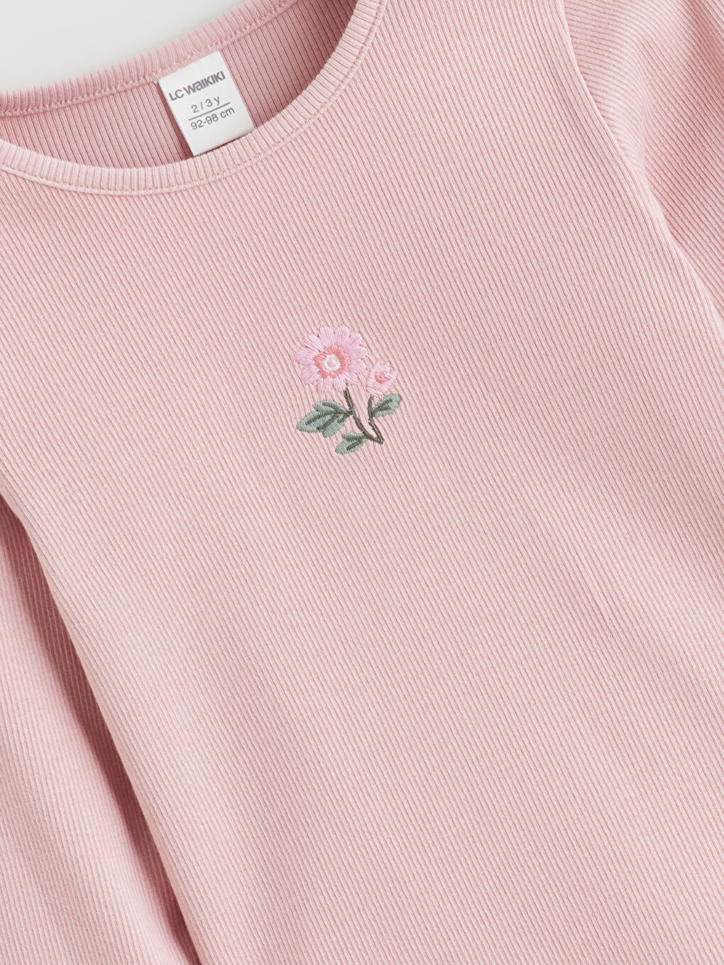 Kahverengi Uzun Kollu Kız Çocuk Tişört 2'li-2