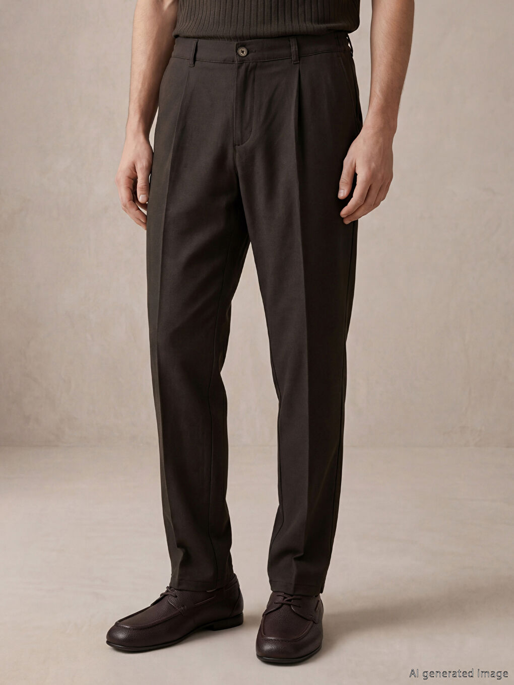 Kahverengi Regular Fit Erkek Chino Pantolon-1