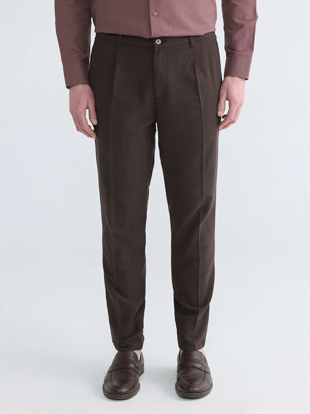 Kahverengi Regular Fit Erkek Chino Pantolon-3