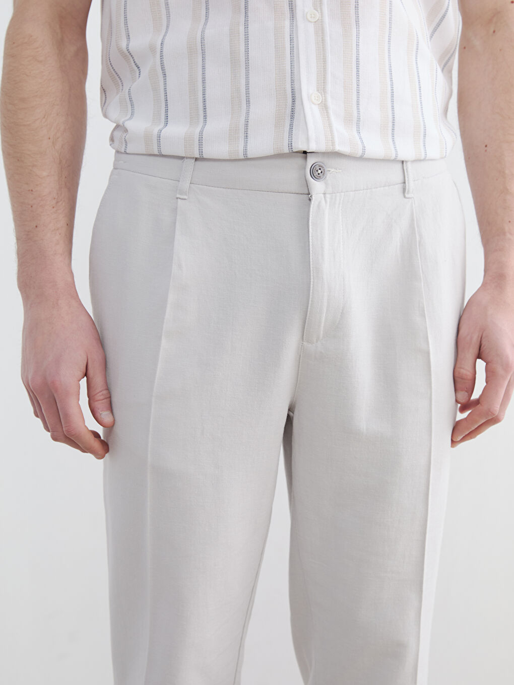 Gri Standart Kalıp Erkek Chino Pantolon-2