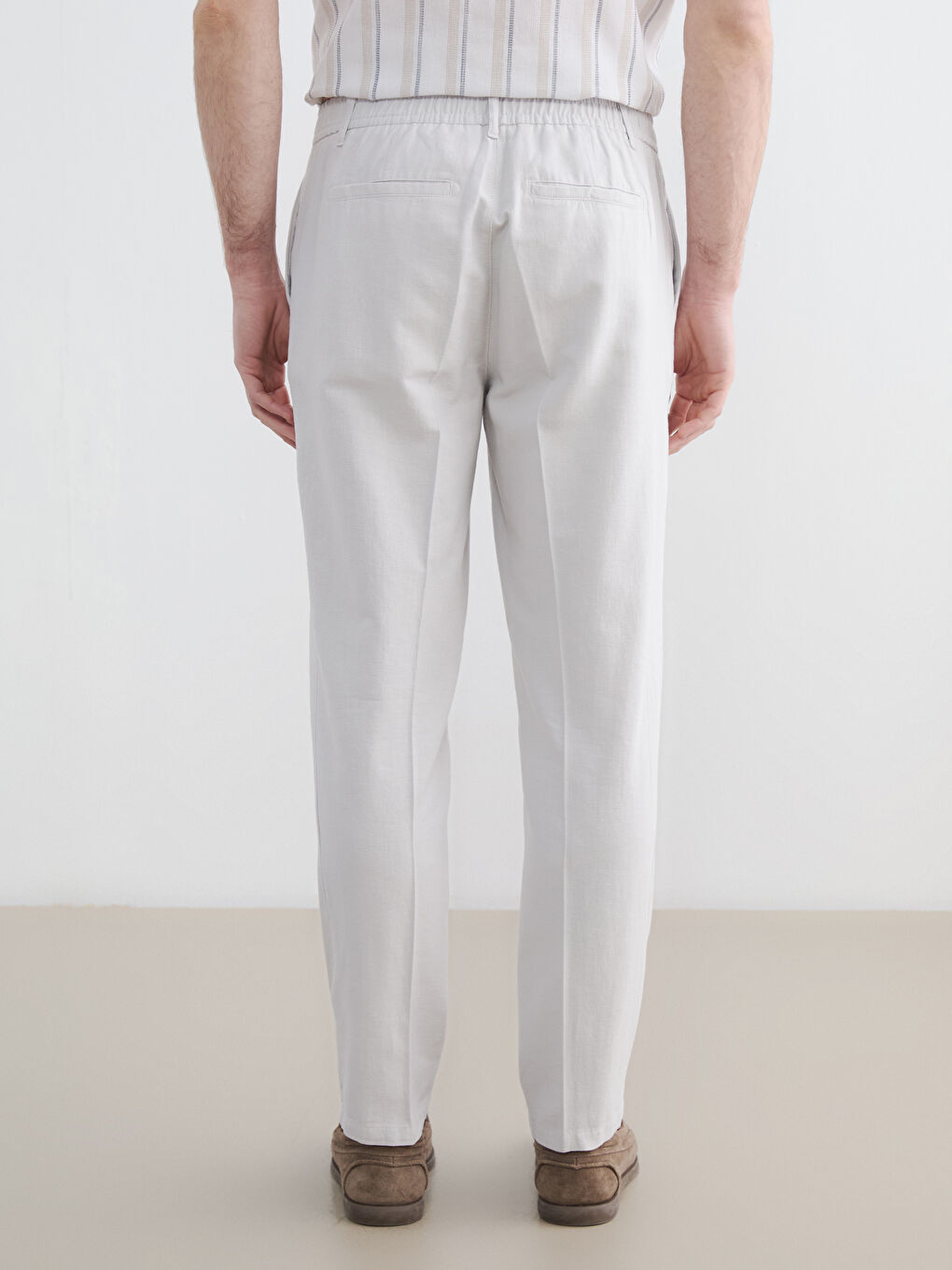 Gri Standart Kalıp Erkek Chino Pantolon-3