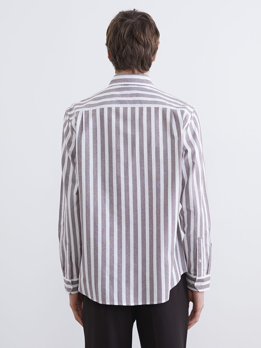 Classic Fit Long Sleeve Striped Men's Shirt-3