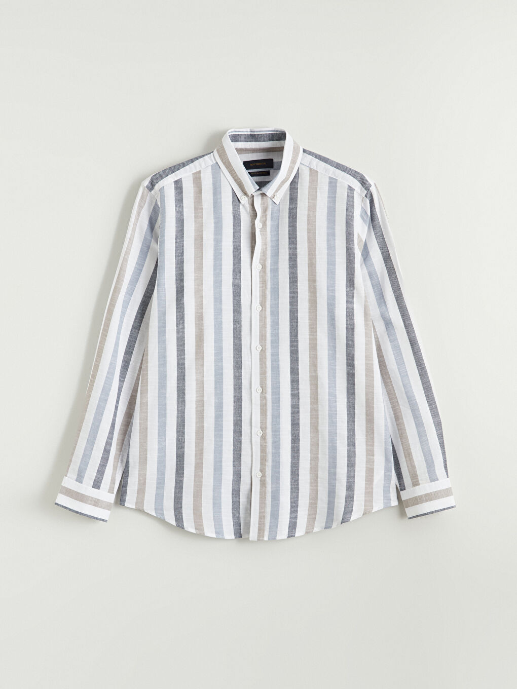 Mavi Regular Fit Çizgili Oxford Erkek Gömlek-4