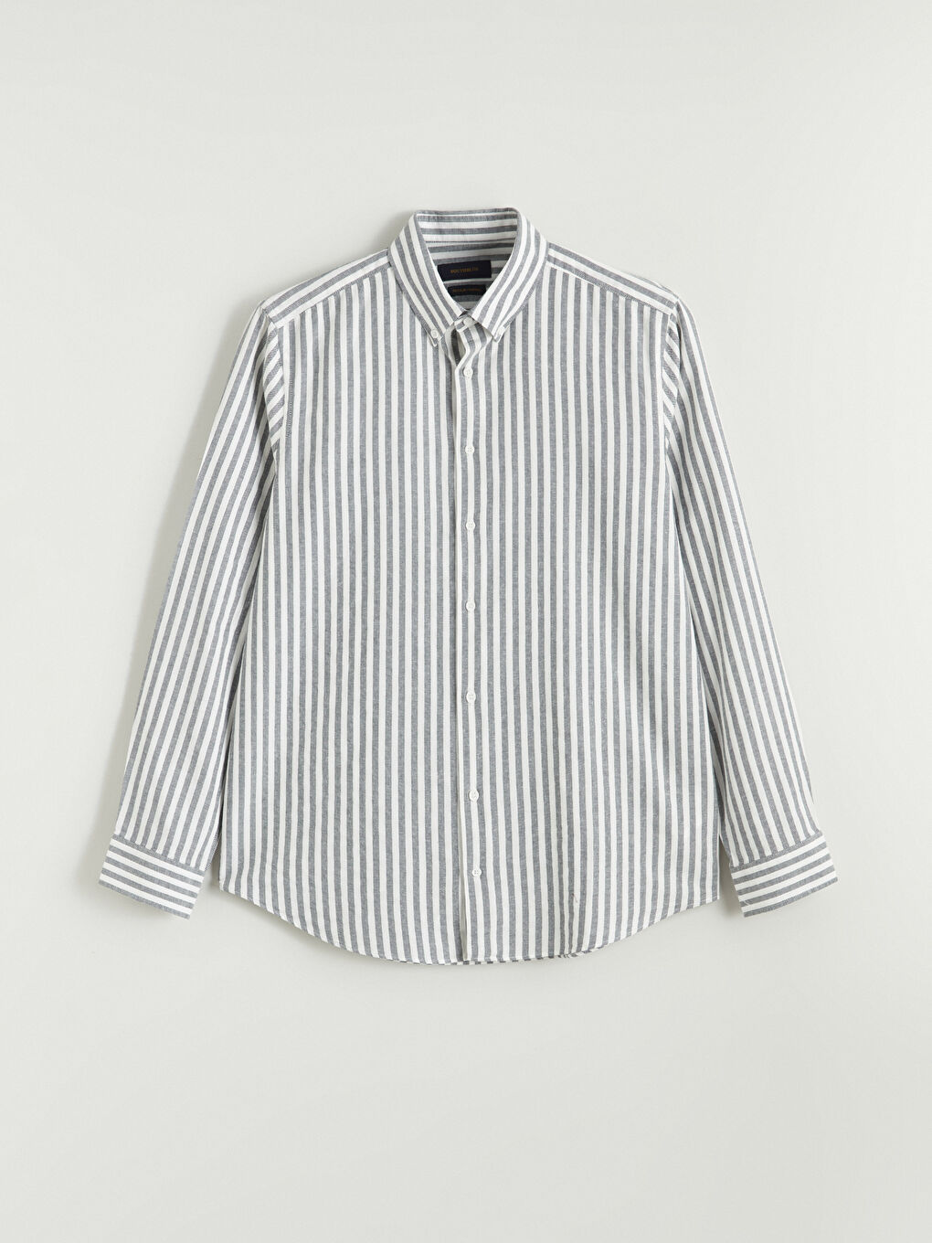 Petrol Regular Fit Çizgili Erkek Oxford Gömlek-4