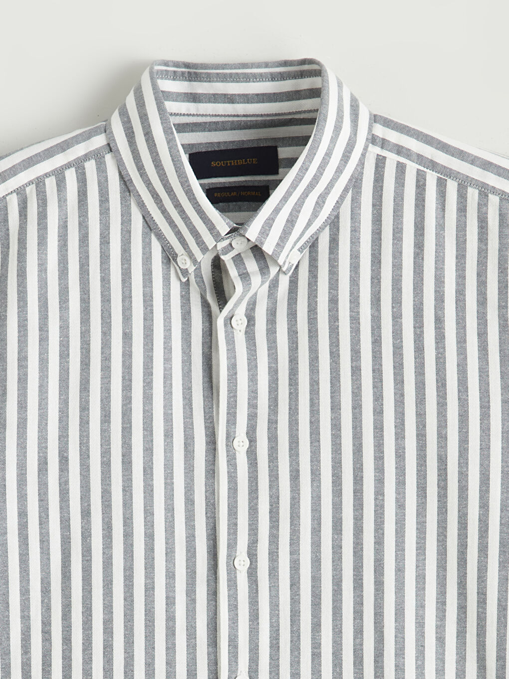 Petrol Regular Fit Çizgili Erkek Oxford Gömlek-5