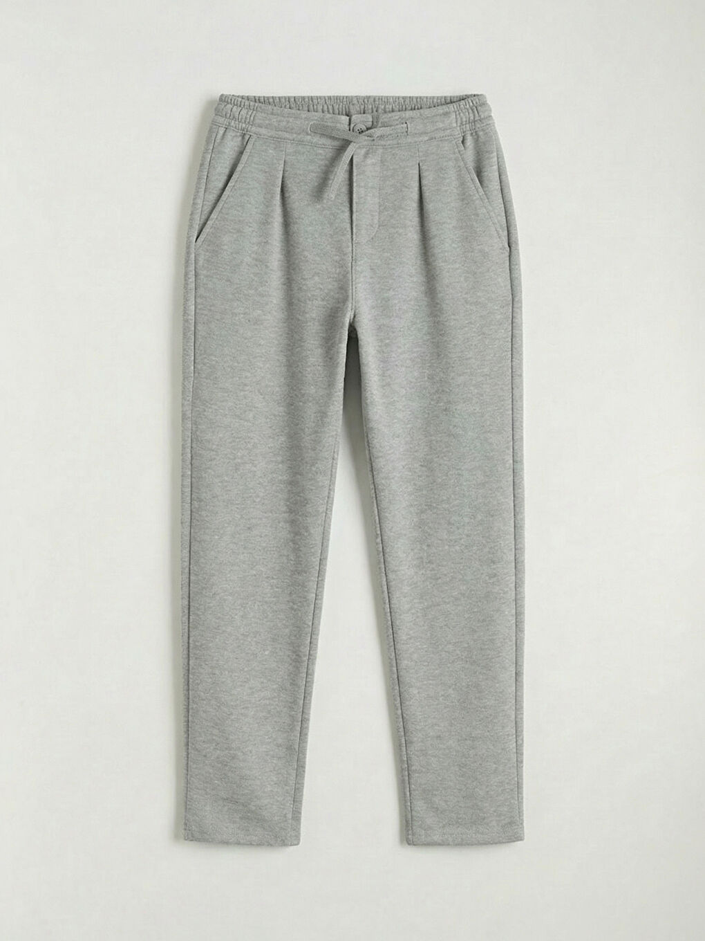 Gri Beli Lastikli Pileli Erkek Çocuk Pantolon